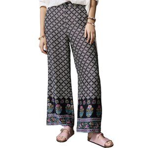 NWOT Anthropologie Maeve Wide-Leg Printed Cropped Pants